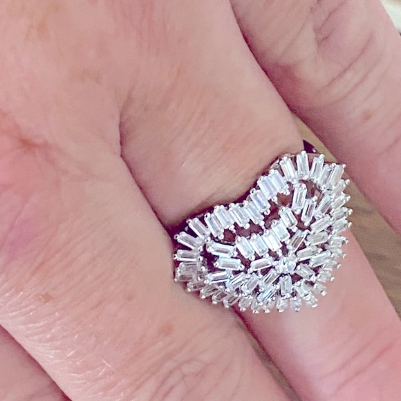 Beautiful Brand New size 7 large Heart Cubic Zirconia Sterling silver 925 ring - Picture 6 of 6